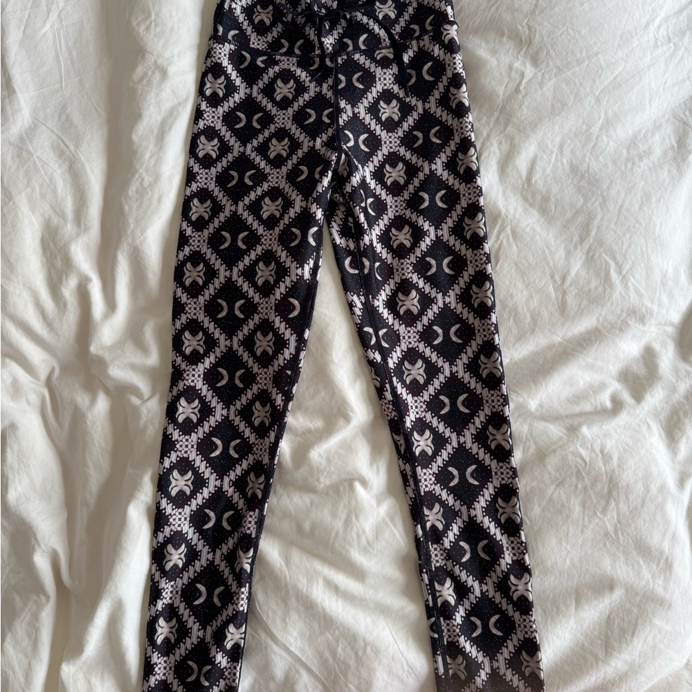 The Upside Black and Cream Geometric Leggings